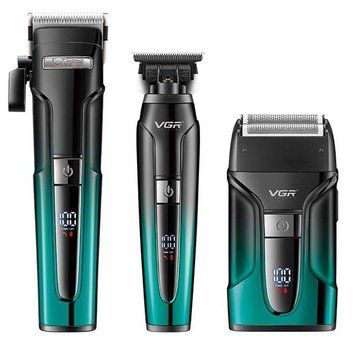 Комплект 3 в 1 V-694 аккумуляторная машинка для стрижки, триммер и электробритва шейвер 559594 фото