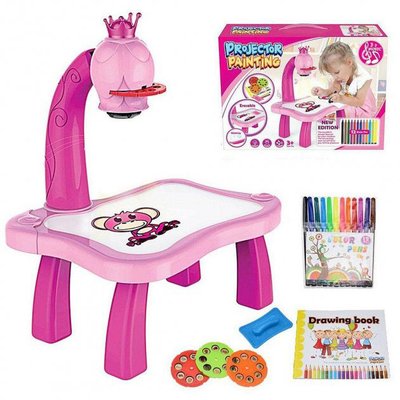 Дитячий стіл проектор для малювання з підсвічуванням Projector Painting. Колір: рожевий 127249 фото