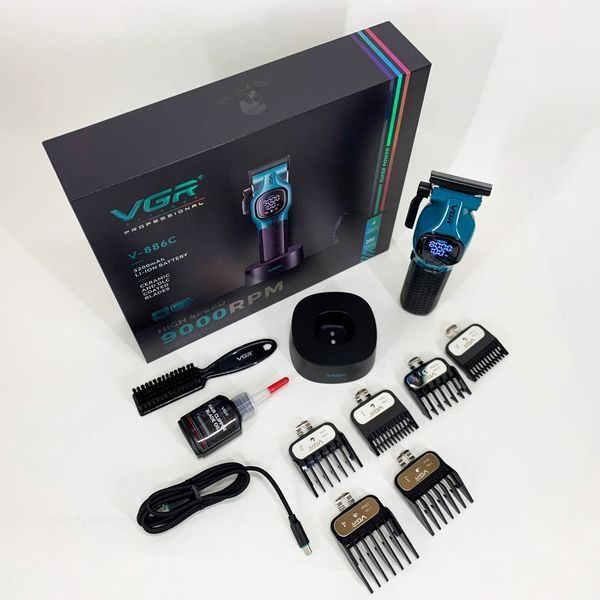 Машинка для стрижки аккумуляторная VGR V-886C BLUE 736722 фото