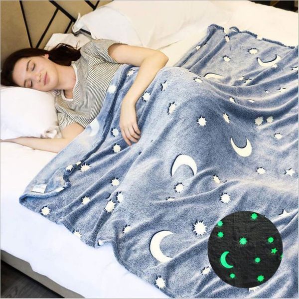 Плед, що світиться в темряві, плюшеве покривало Blanket kids Magic Star 150х100 см флісова ковдра. Колір: сірий 141968 фото