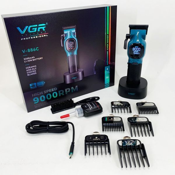 Машинка для стрижки аккумуляторная VGR V-886C BLUE 736722 фото
