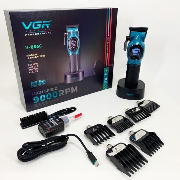 Машинка для стрижки аккумуляторная VGR V-886C BLUE 736722 фото