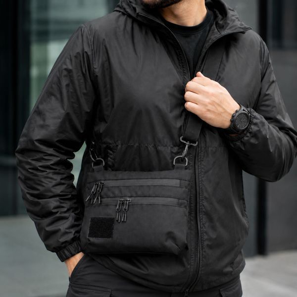 Черная сумка с Cordura 1000D, сумка через плечо с VELCRO-панелью 860966 фото