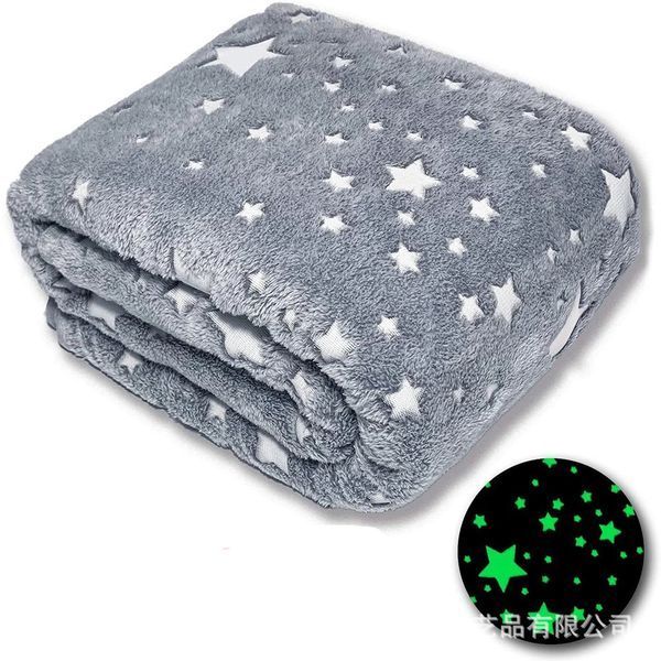 Плед, що світиться в темряві, плюшеве покривало Blanket kids Magic Star 150х100 см флісова ковдра. Колір: сірий 141968 фото