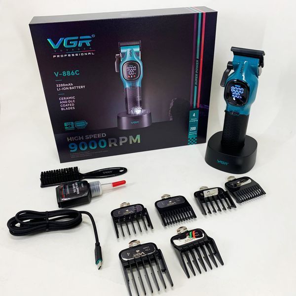 Машинка для стрижки аккумуляторная VGR V-886C BLUE 736722 фото
