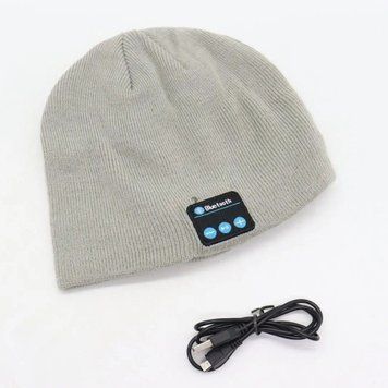 Портативная колонка ШАПКА с bluetooth наушниками SPS Hat BT True. Цвет: серый 724400 фото