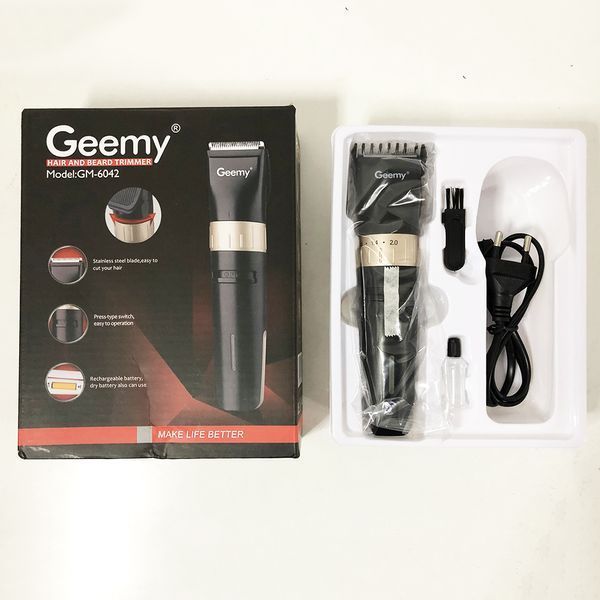 Аккумуляторная машинка для стрижки волос Gemei GM-6042. Цвет: черный 12012 фото