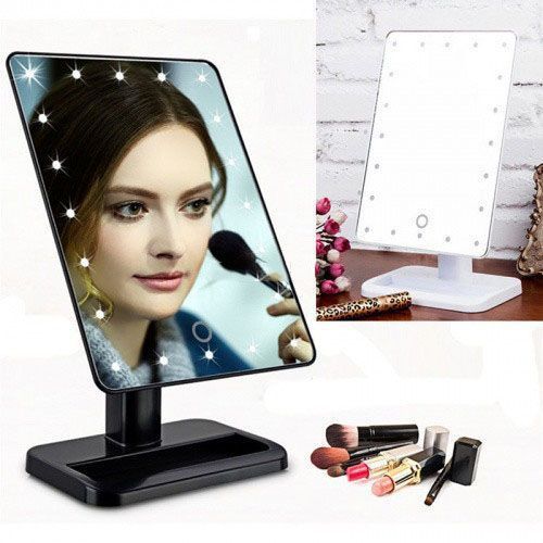 Дзеркало для макіяжу з 16 LED підсвічуванням Mirror White. Колір: чорний 147838 фото
