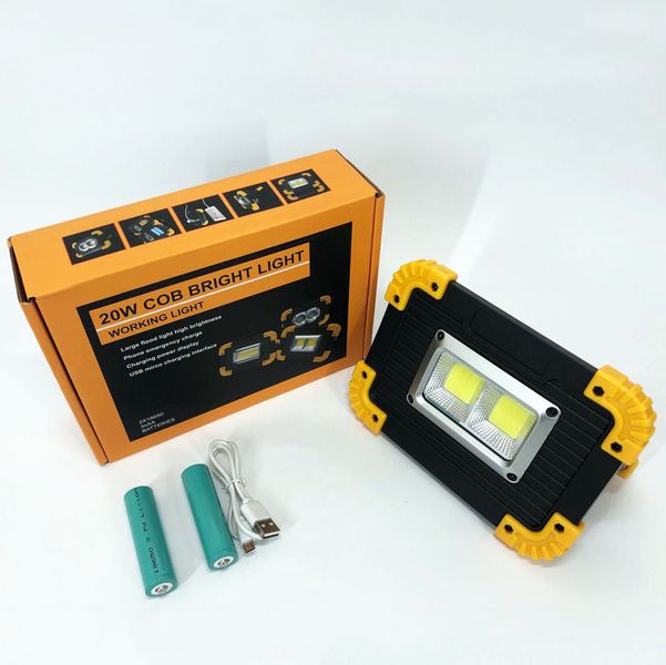 Прожектор светодиодный Фонарь L812-20W-2COB 1W power bank 301793 фото