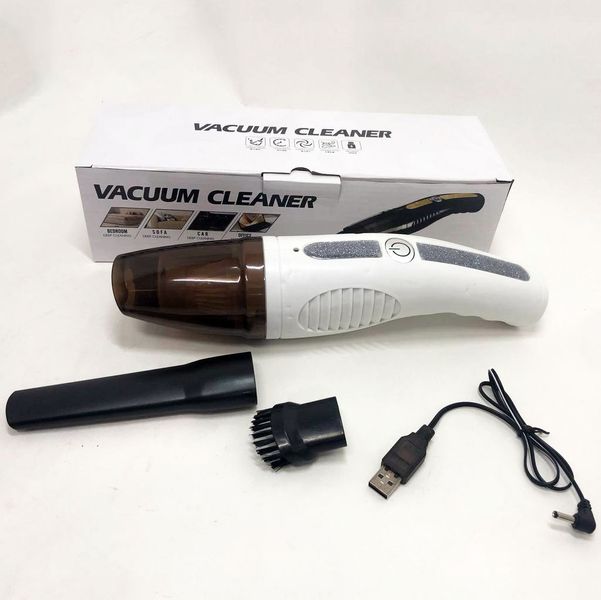 Пылесос автомобильный Car Vacuum Cleaner HY05 на АККУМУЛЯТОРЕ. Цвет: белый 390720 фото