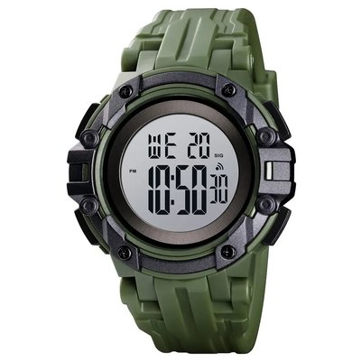 Годинник наручний чоловічий SKMEI 1545AG ARMY GREEN, армійський годинник протиударний. Колір: зелений 340377 фото