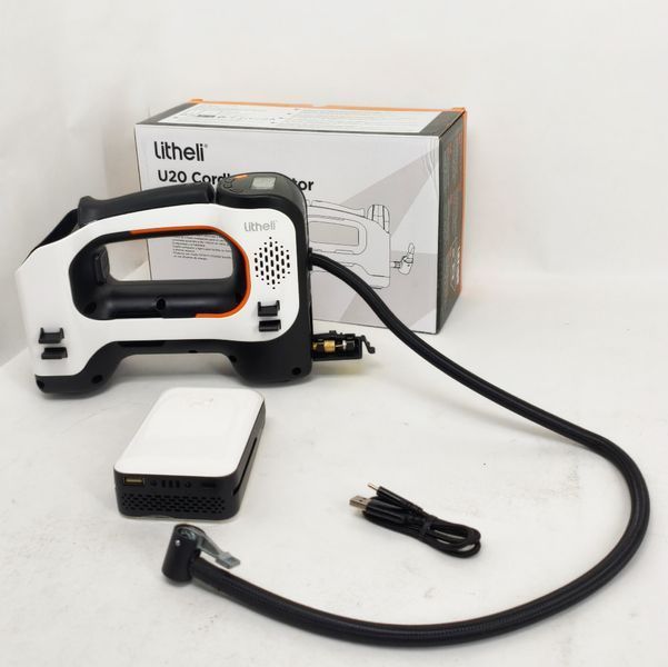 Аккумуляторный компрессор с фонарем Litheli питание от павербанка УМБ Litheli Power Bank 20000 мАч 45Вт 765228 фото