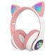 Беспроводные наушники с кошачьими ушками и RGB подсветкой Cat VZV 23M. Цвет: розовый 286000 фото 23