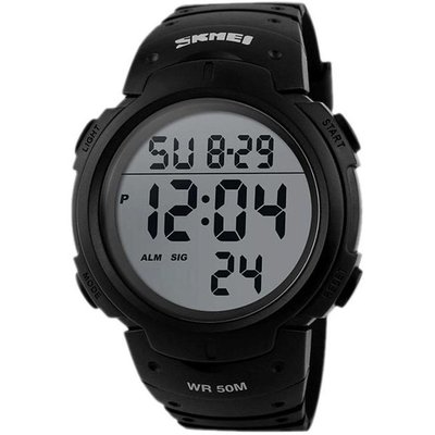 Годинник наручний чоловічий SKMEI 1068BK, водонепроникний чоловічий годинник, тактичний годинник. Колір: чорний 337886 фото