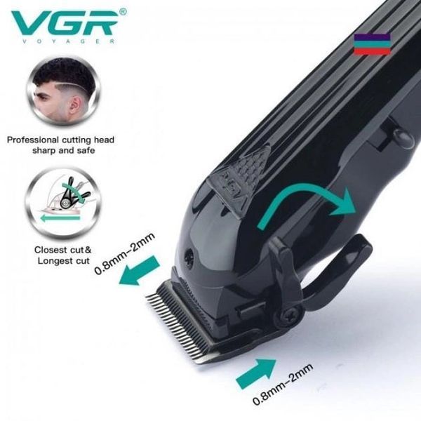 Машинка для стрижки волос аккумуляторная VGR V-282 Профессиональная LED-дисплей 6 насадок 345620 фото