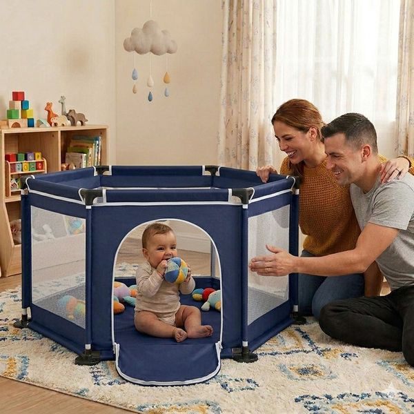 Детский игровой манеж для детей складной детский манеж 120х100х55см Blue 875080 фото