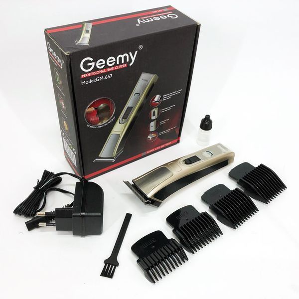 Машинка для стрижки Gemei GM-657 бездротова з комплектом насадок, Перукарські машинки 594427 фото