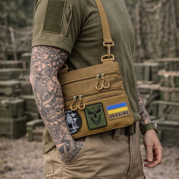 Сумка через плече з панеллю для патчів Cordura койот 818725 фото