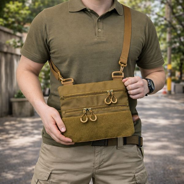 Сумка через плече з панеллю для патчів Cordura койот 818725 фото