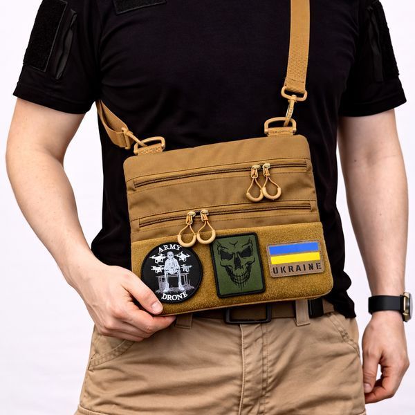 Сумка через плече з панеллю для патчів Cordura койот 818725 фото