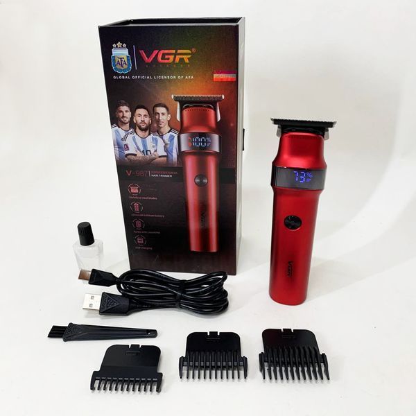 Машинка для стрижки волос VGR V-987 RED, Бритва триммер для мужчин 736746 фото