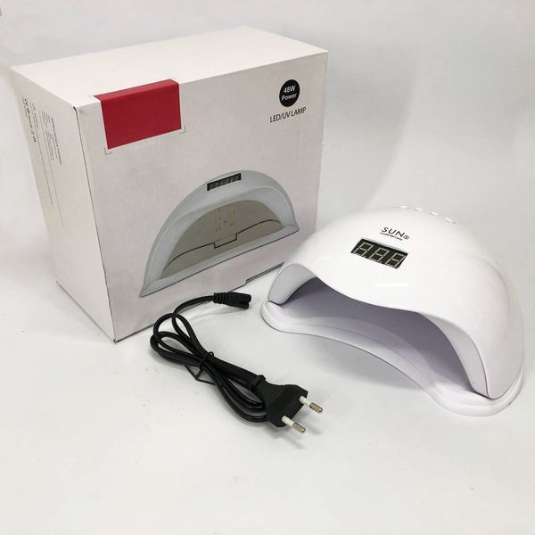 Лампа для манікюру Sun 5 nail lamp FD93-1 led для сушіння гель лаку з таймером для домашнього використання 542259 фото