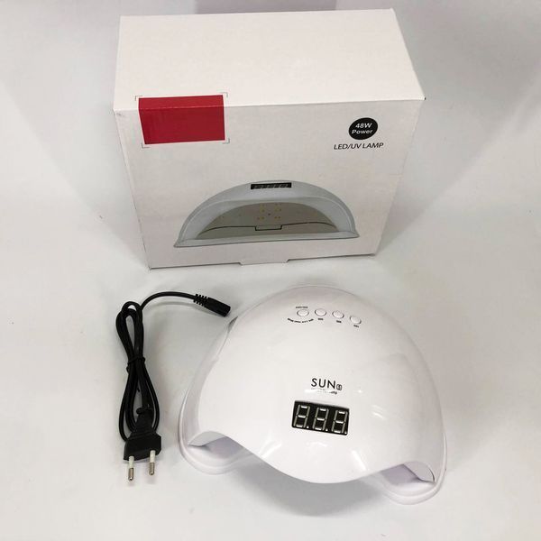 Лампа для манікюру Sun 5 nail lamp FD93-1 led для сушіння гель лаку з таймером для домашнього використання 542259 фото