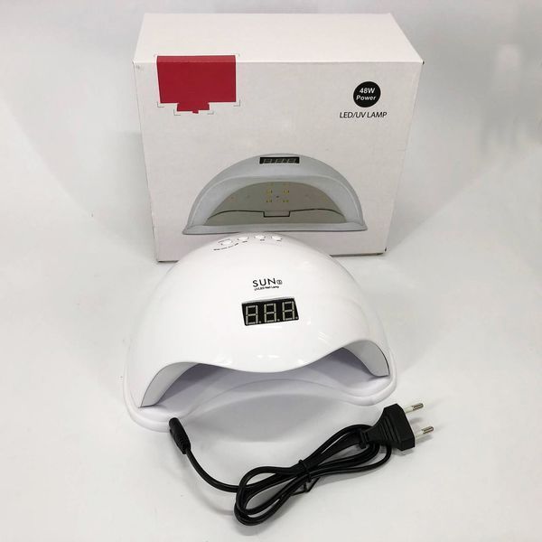 Лампа для манікюру Sun 5 nail lamp FD93-1 led для сушіння гель лаку з таймером для домашнього використання 542259 фото