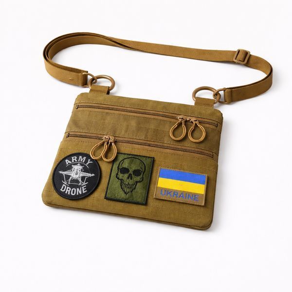 Сумка через плече з панеллю для патчів Cordura койот 818725 фото