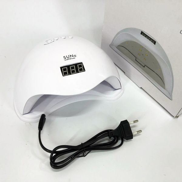 Лампа для манікюру Sun 5 nail lamp FD93-1 led для сушіння гель лаку з таймером для домашнього використання 542259 фото
