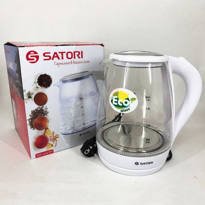 Електрочайник Satori SGK-4105-WT 1,8 л, стильний електричний чайник, чайники з підсвічуванням 254711 фото
