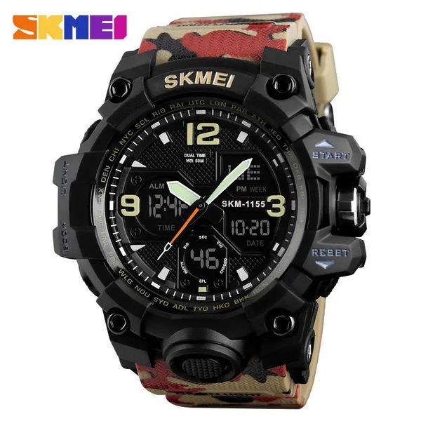 Часы наручные мужские SKMEI 1155BAG RED CAMO, брендовые мужские часы. Цвет: красный камуфляж 337908 фото