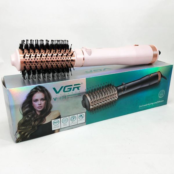 Электрический фен браш для укладки волос VGR V-494 2200 Вт. Цвет: розовый 634324 фото