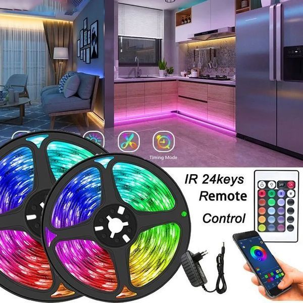 Светодиодная лента SMD 5050 RGB LED 5 м IP65 с bluetooth wifi контролем. USB подключение 173759 фото