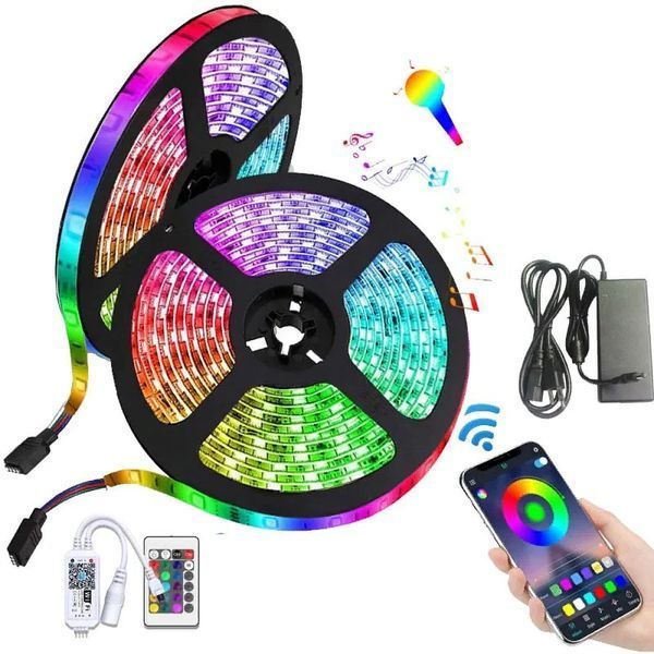 Светодиодная лента SMD 5050 RGB LED 5 м IP65 с bluetooth wifi контролем. USB подключение 173759 фото