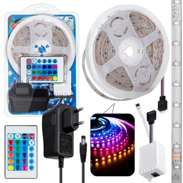 Светодиодная лента SMD 5050 RGB LED 5 м IP65 с bluetooth wifi контролем. USB подключение 173759 фото
