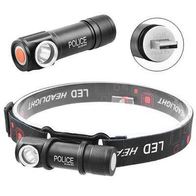 Налобний ліхтар Police BL-2155-XPE + вбудований акумулятор + USB 250581 фото