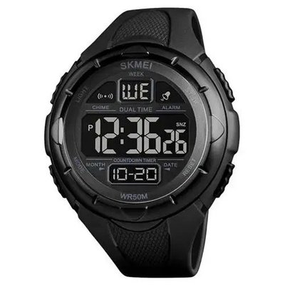 Годинник наручний чоловічий SKMEI 1656BK BLACK, водостійкий тактичний годинник. Колір: чорний 340509 фото