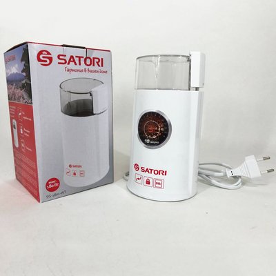 Кафемолка електрична Satori SG-1801-WT, кавомолка електрична домашня, портативна. Колір: білий 254752 фото