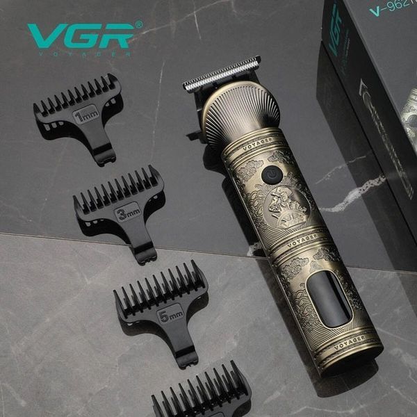 Аккумуляторная машинка для стрижки волос VGR V-962 триммер для бороды и усов со сменными насадками 1-7 мм 345664 фото
