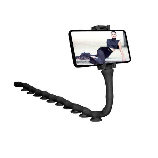 Гнучкий тримач для телефону з універсальними присосками Cute Worm Lazy Holder. Колір: чорний 104367 фото