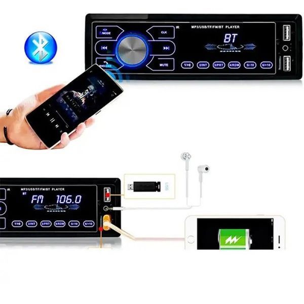 Автомагнітола з сенсорним дисплеєм MP3 3886 ISO 1DIN багатофункціональна, Мультимедіа для автомобіля 582877 фото