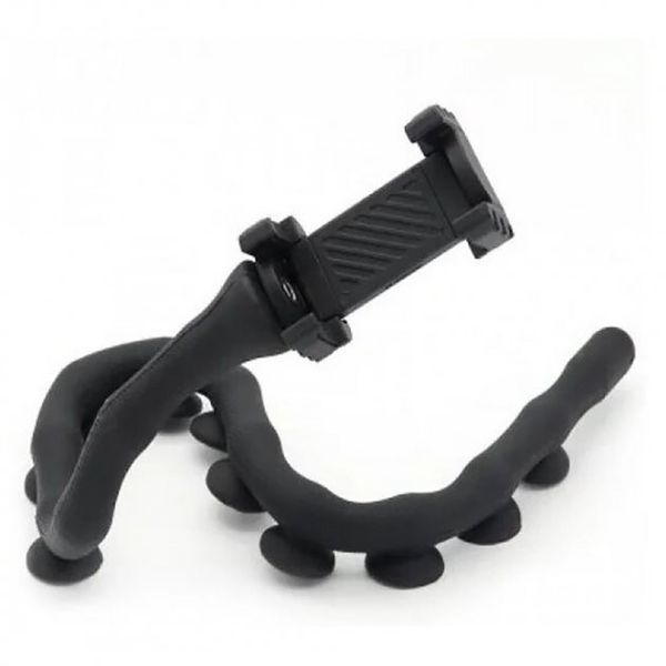 Гнучкий тримач для телефону з універсальними присосками Cute Worm Lazy Holder. Колір: чорний 104367 фото