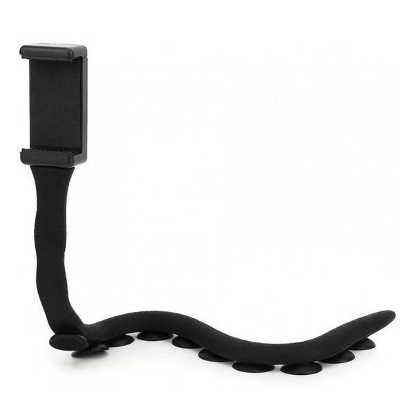 Гнучкий тримач для телефону з універсальними присосками Cute Worm Lazy Holder. Колір: чорний 104367 фото