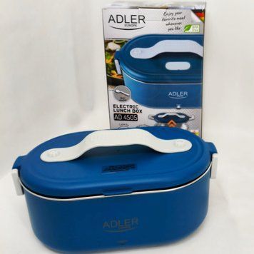 Ланч бокс з підігрівом електричний Adler AD 4505 Blue 55 Вт металевий для їжі з кришкою 0.8 л 220В 752492 фото