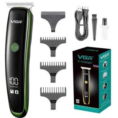 Тример для стрижки волосся та бороди VGR V-966 LED Display. Колір: зелений 345677 фото