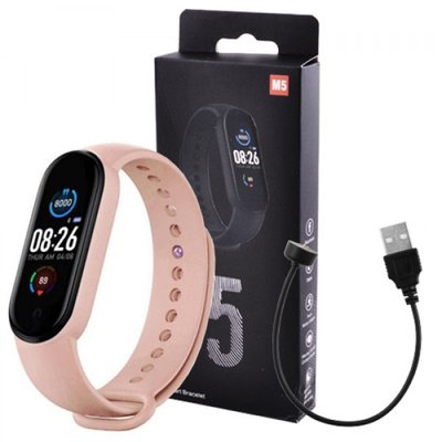 Смарт браслет M5 Smart Bracelet Фітнес трекер Watch Bluetooth. Колір рожевий 12046 фото