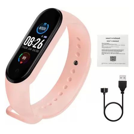 Смарт браслет M5 Smart Bracelet Фитнес трекер Watch Bluetooth. Цвет: розовый 12046 фото