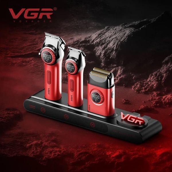 Профессиональный набор для барберов VGR Stepless Pro 3 in 1 RED 736757 фото