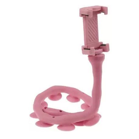 Гибкий держатель для телефона с присосками универсальный Cute Worm Lazy Holder. Цвет: розовый 104391 фото